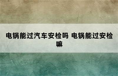 电锅能过汽车安检吗 电锅能过安检嘛